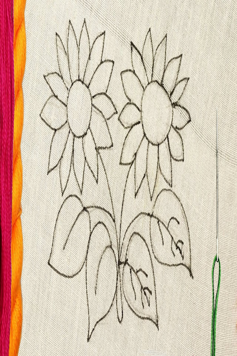 amazing sunflower embroidery designs - very beautiful hand embroidery  designs of Sunflowers