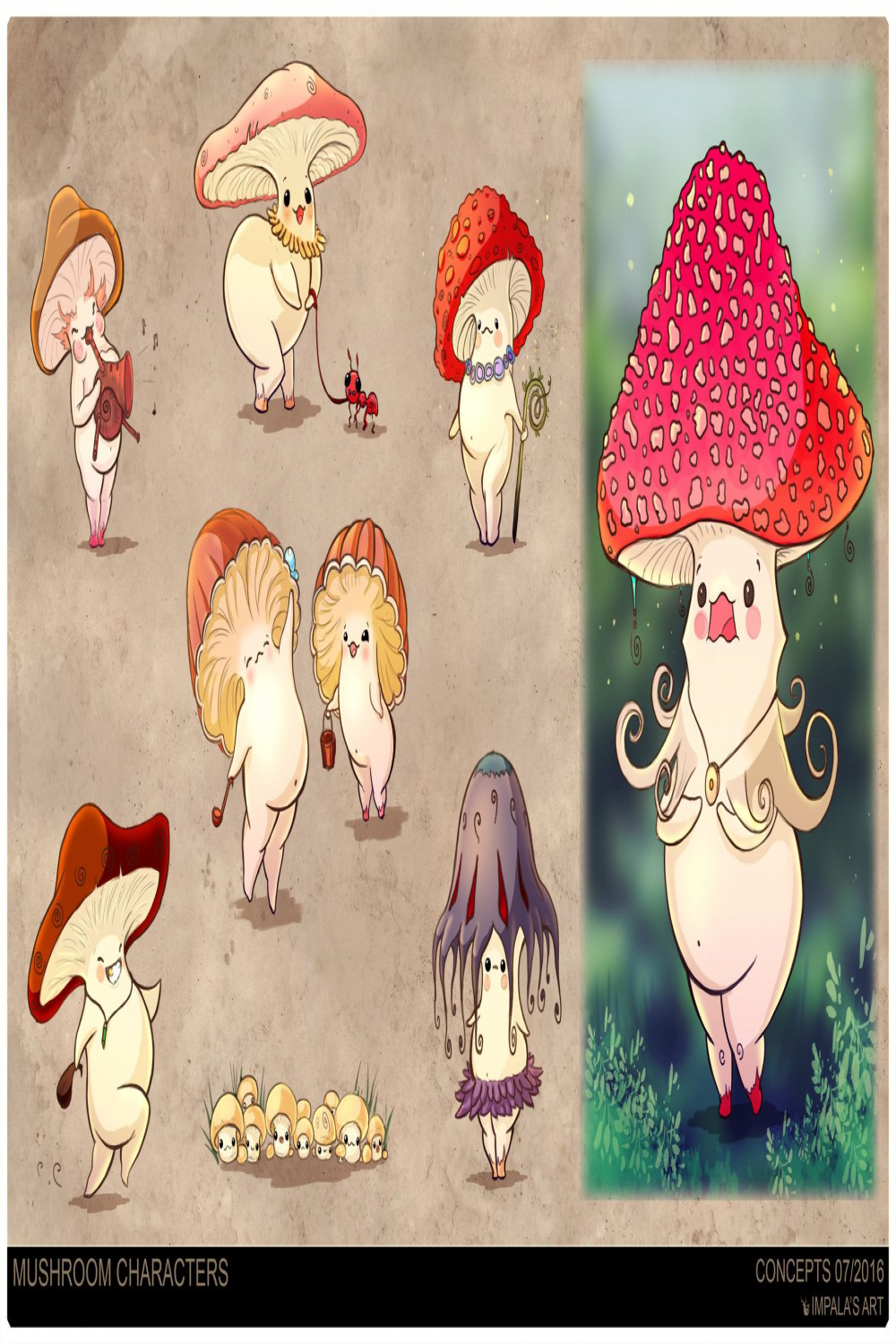 ArtStation - Mushroom characters, Vlad Impala  Mushroom art