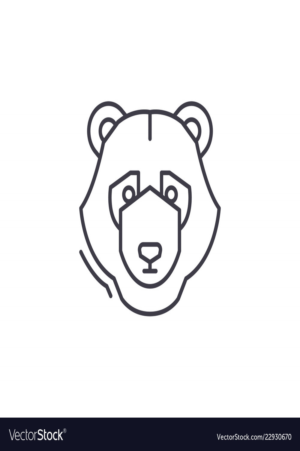 Bear trend line icon concept Royalty Free Vector Image