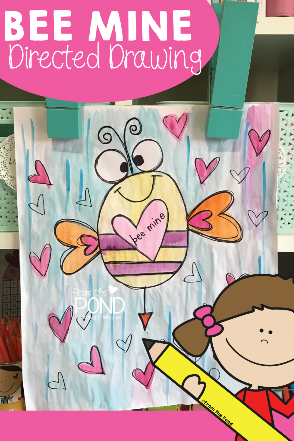 Bee Mine Directed Draw  Valentine art projects, Kindergarten