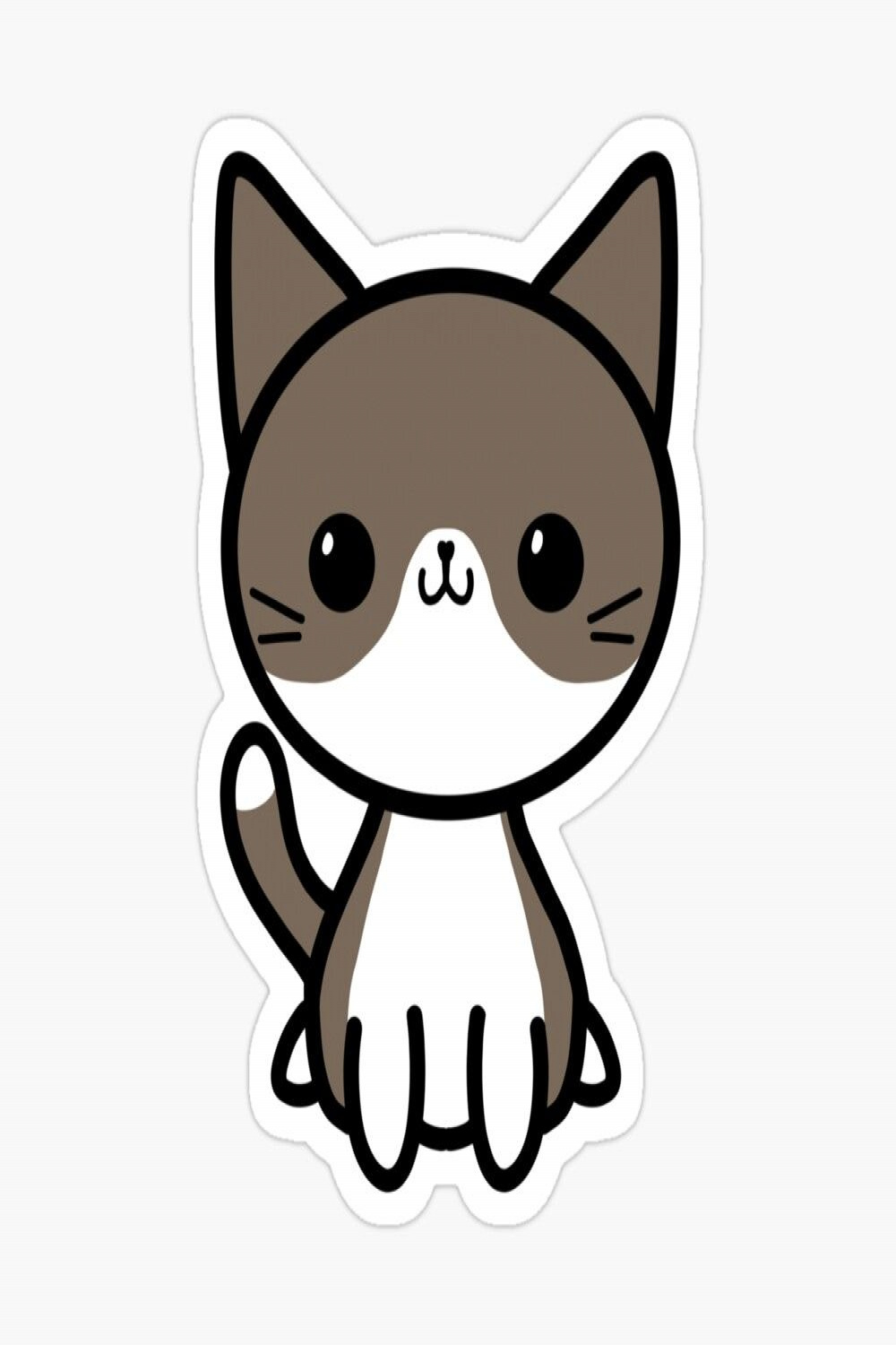 Black and White Adorable Cat" Sticker for Sale by electricmuse