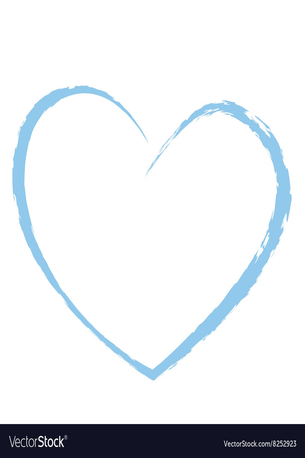 Blue heart drawing love valentine Royalty Free Vector Image