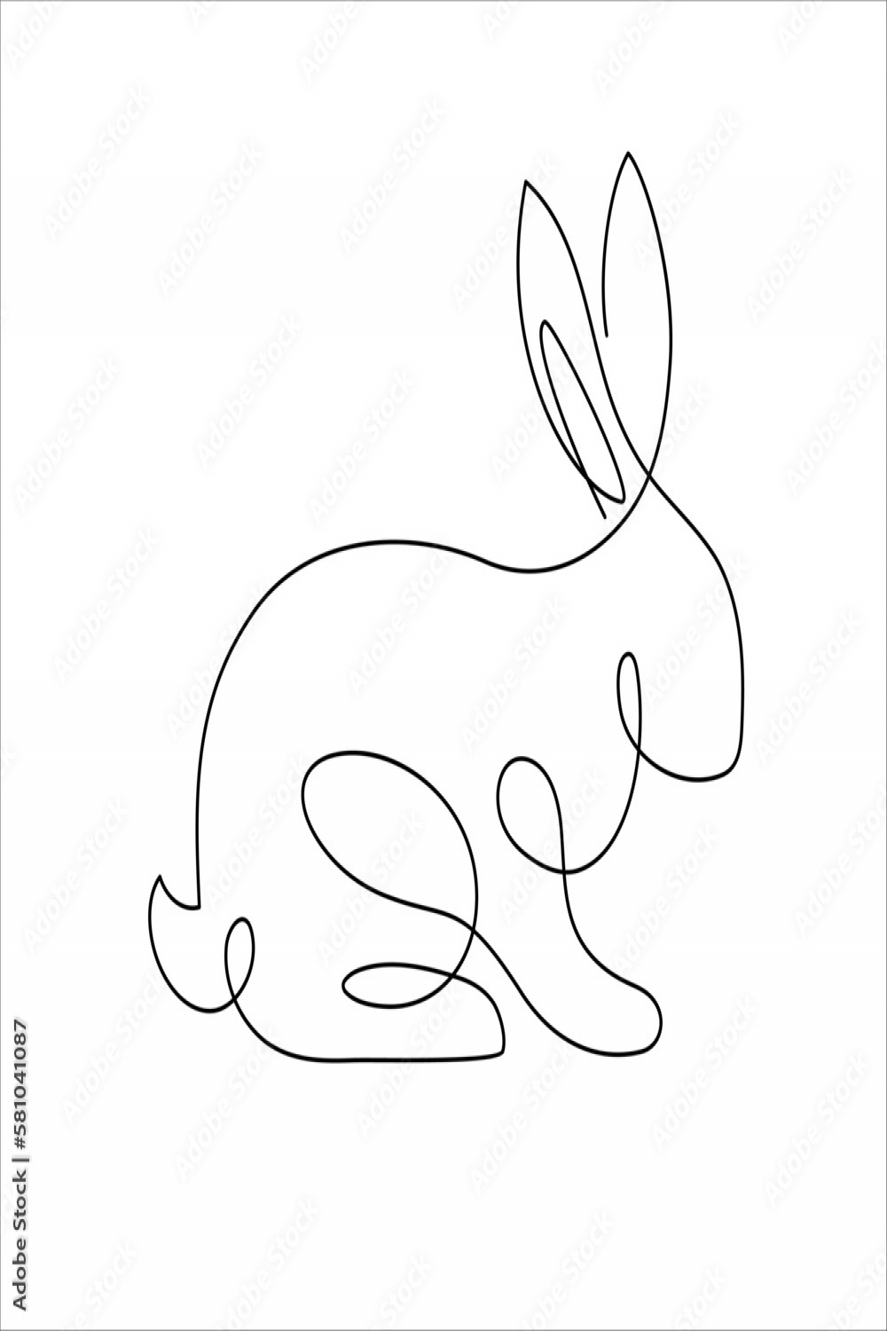 Bunny line art style icon. Rabbit line art icon