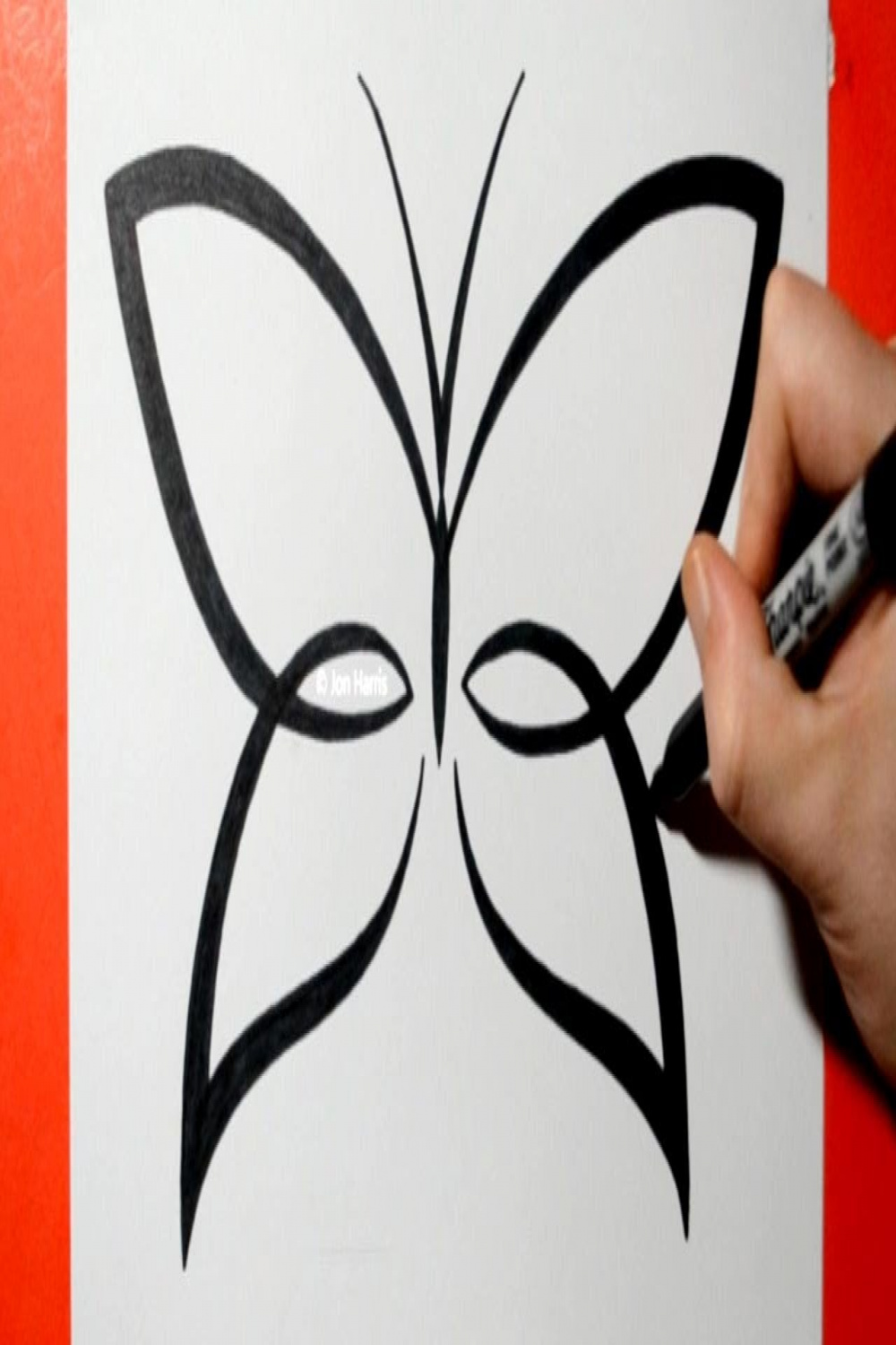 Butterfly Design # / Step By Step Drawing in Real Time