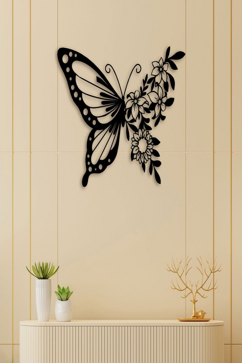 Buy Flower Butterfly Metal Wall Art Online in India at Best Price