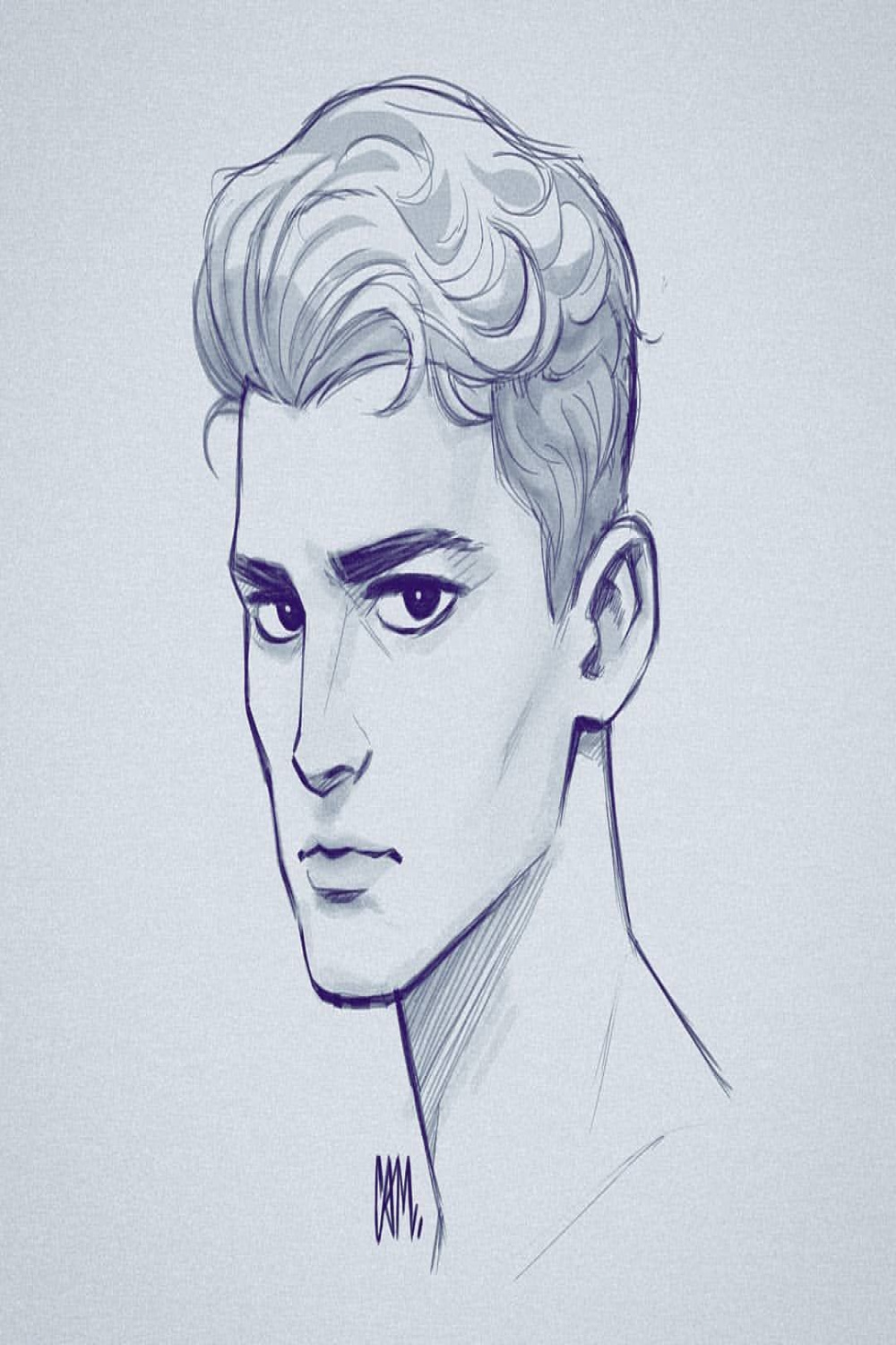 Cameron Mark op Instagram: "Male head sketch