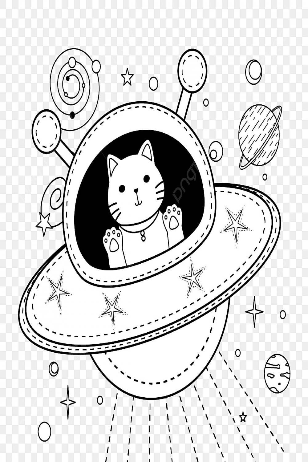 Cat Astronauts Are Watching The Universe, Astronaut Drawing