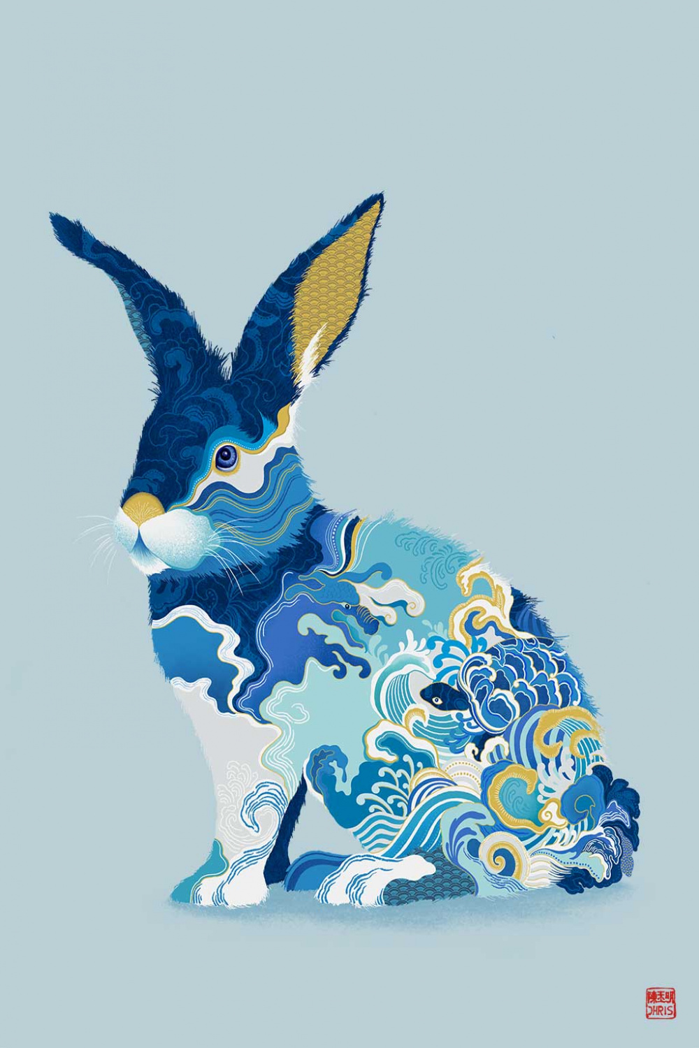 Chinese Zodiac Rabbit Fine Art Print – Chris Chun