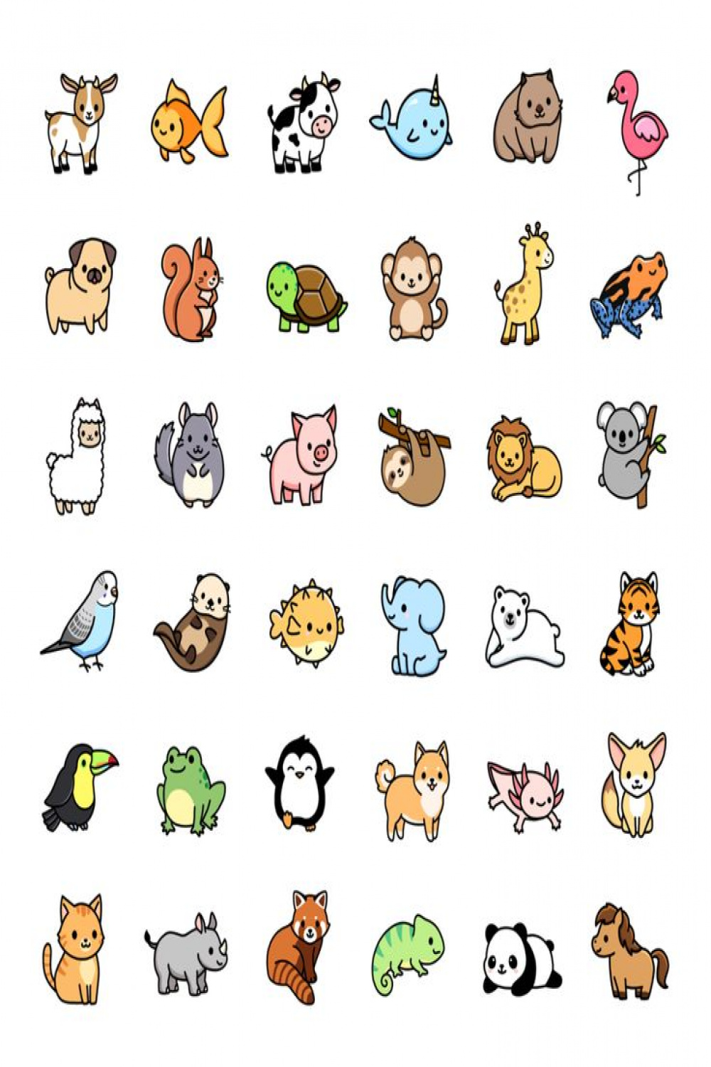 choose large sticker! Mega Cute Animals #" Sticker for Sale by