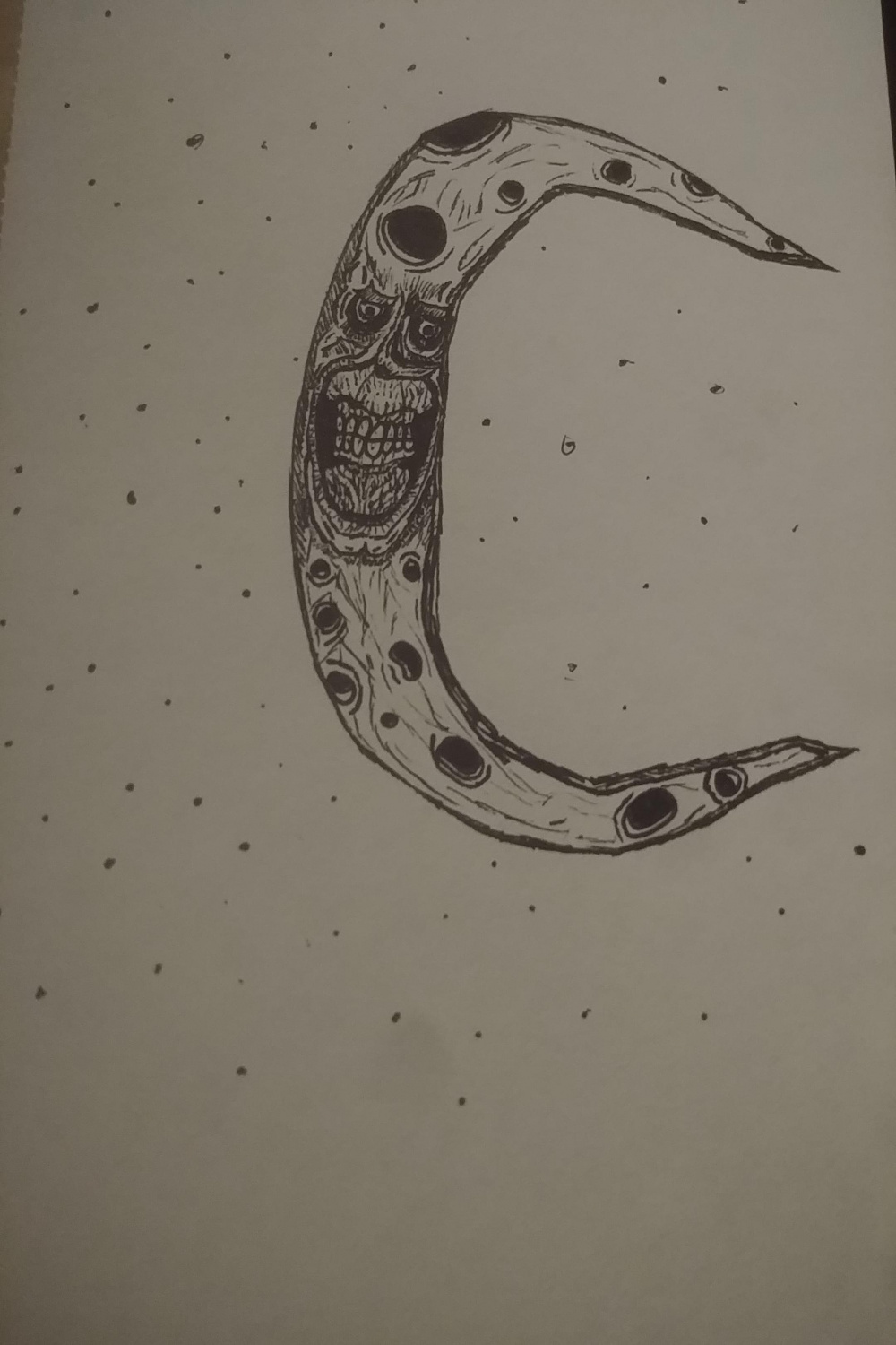 Creepy Moon Drawing i hope y