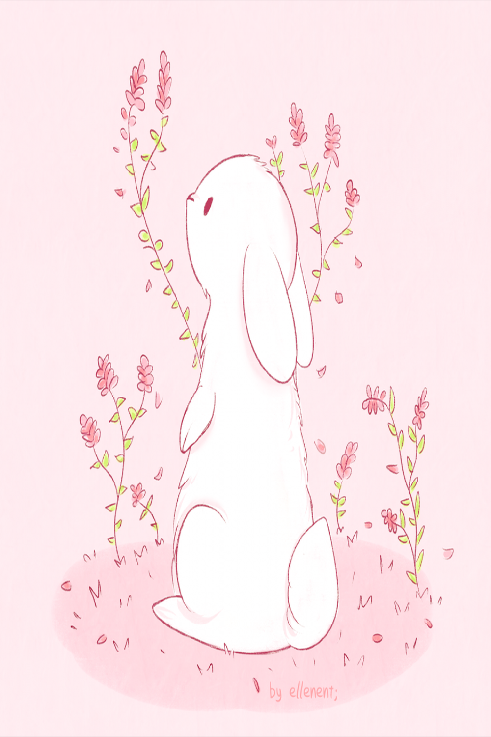 Cute bunny with flowers by https://www.deviantart