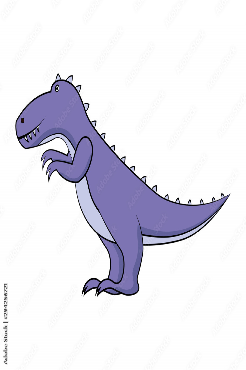 Cute dinosaur. Vector drawing. Side view