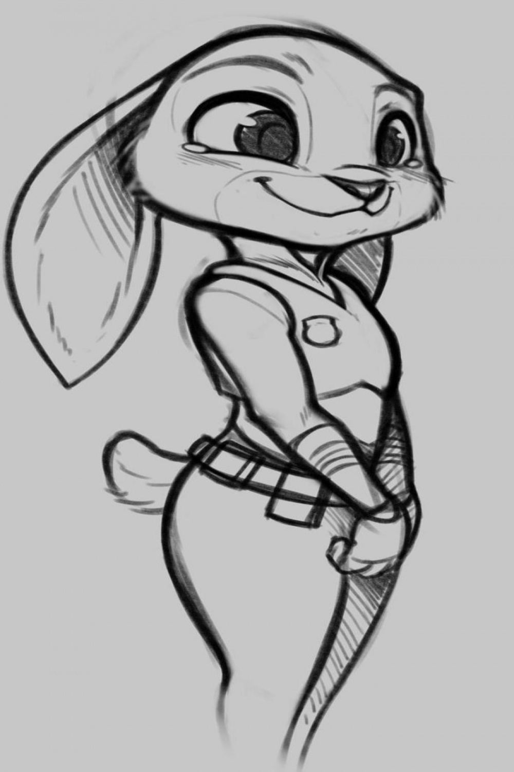 cute-easy-drawings-judy-hoops-zootopia-drawing-black-pencil-sketch