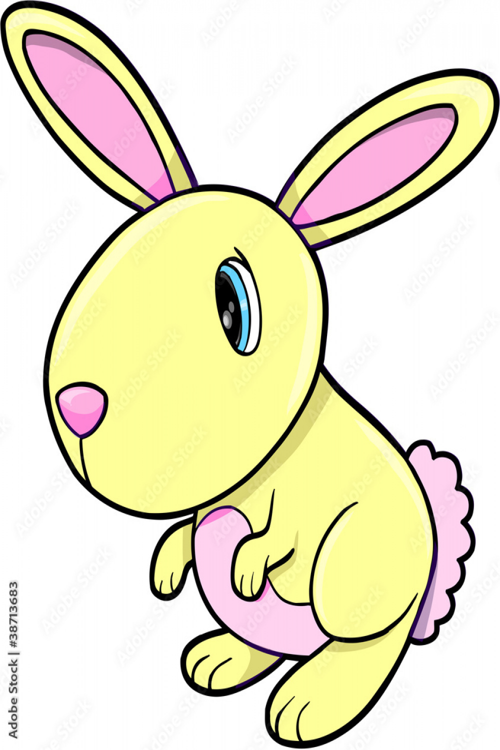 Cute Yellow Bunny Rabbit Animal Vector Stock-Vektorgrafik  Adobe