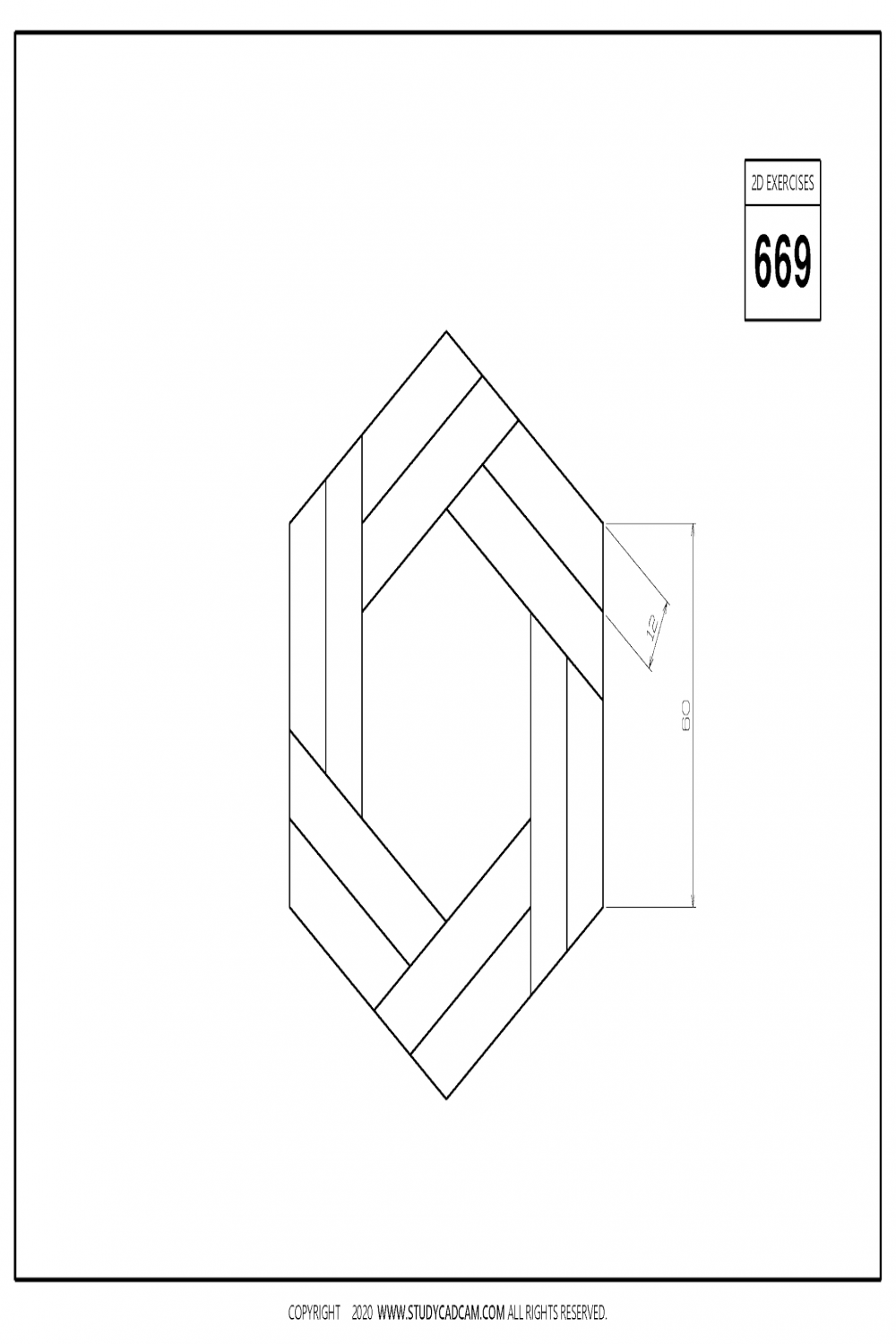 D CAD EXERCISES  - STUDYCADCAM  Autocad drawing, Cad drawing