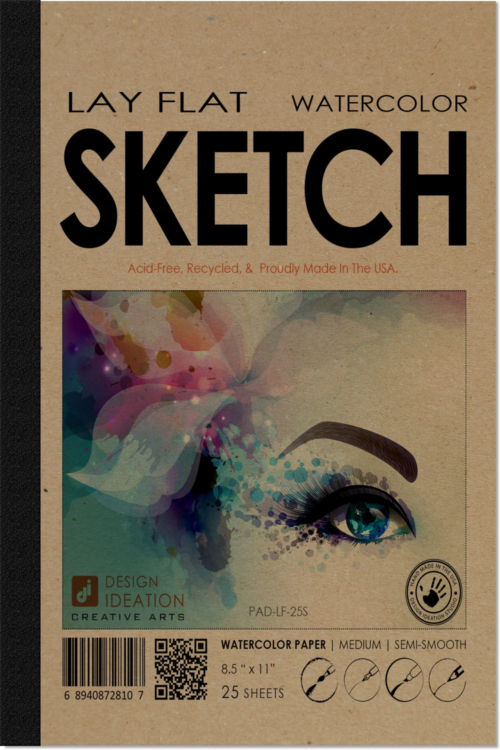 Design Ideation Sketchpad, flat, watercolour sketchbook with removable  sheet for pencil, charcoal and watercolours