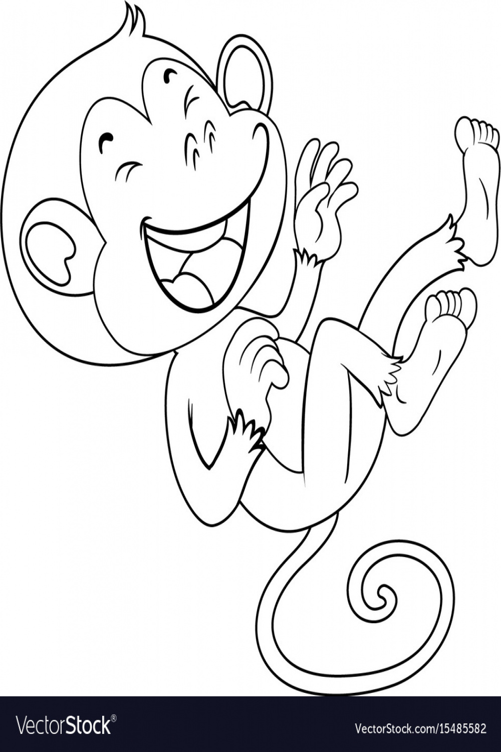 Doodle animal for monkey laughing Royalty Free Vector Image