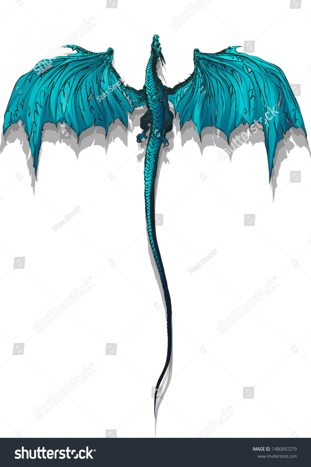 Dragon Sketch Drawing Art Dragon Flying Stock Vector (Royalty Free