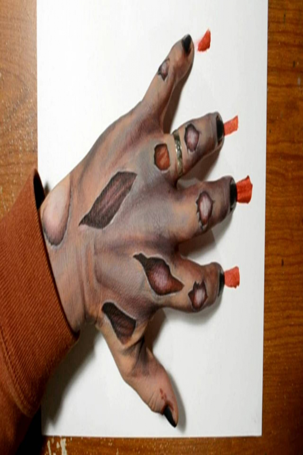 Drawing a Zombie Hand - Cool Painting Idea For Halloween