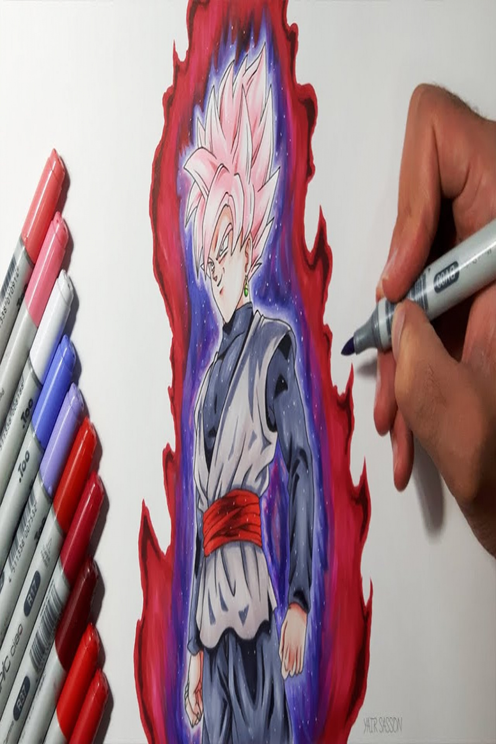 Drawing Goku Black SUPER SAIYAN ROSE