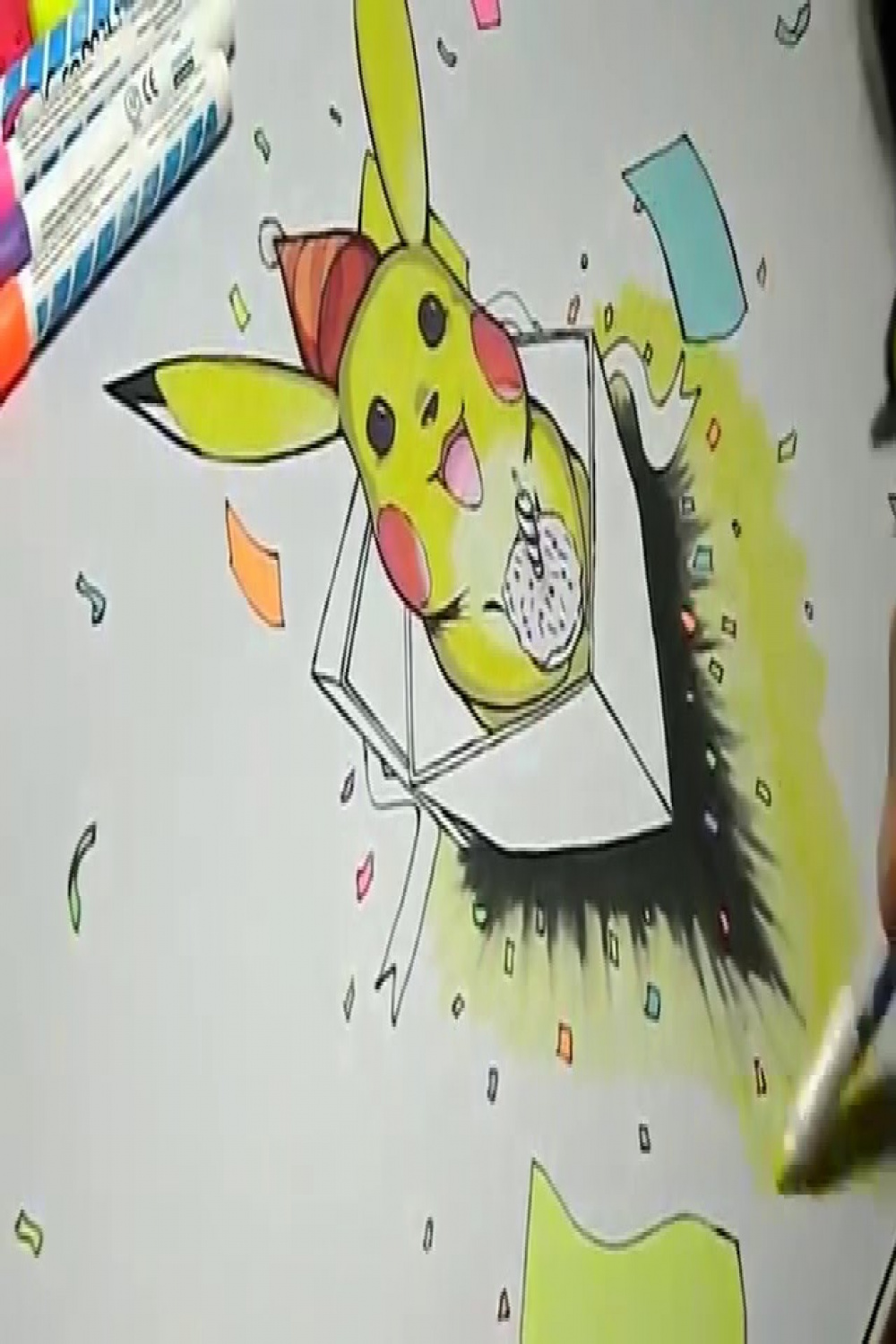 Drawing "Happy Birthday Pikachu" Pokemon Playmat