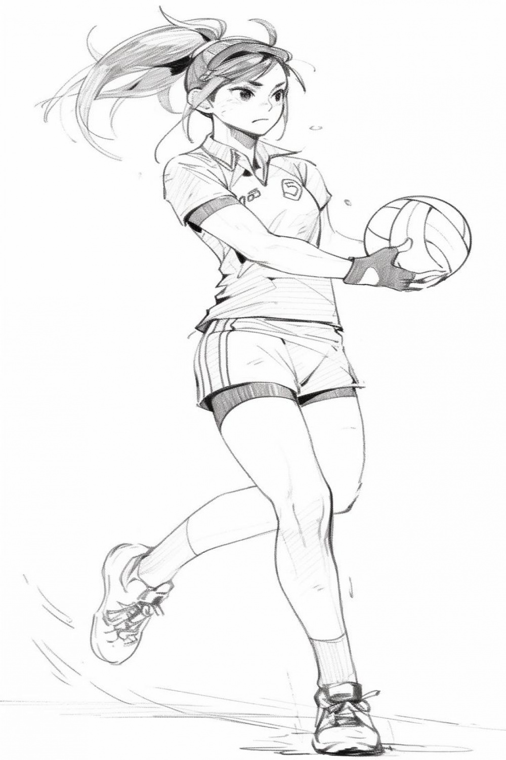 Drawing tutorial  cool anime teen girl playing volleyball