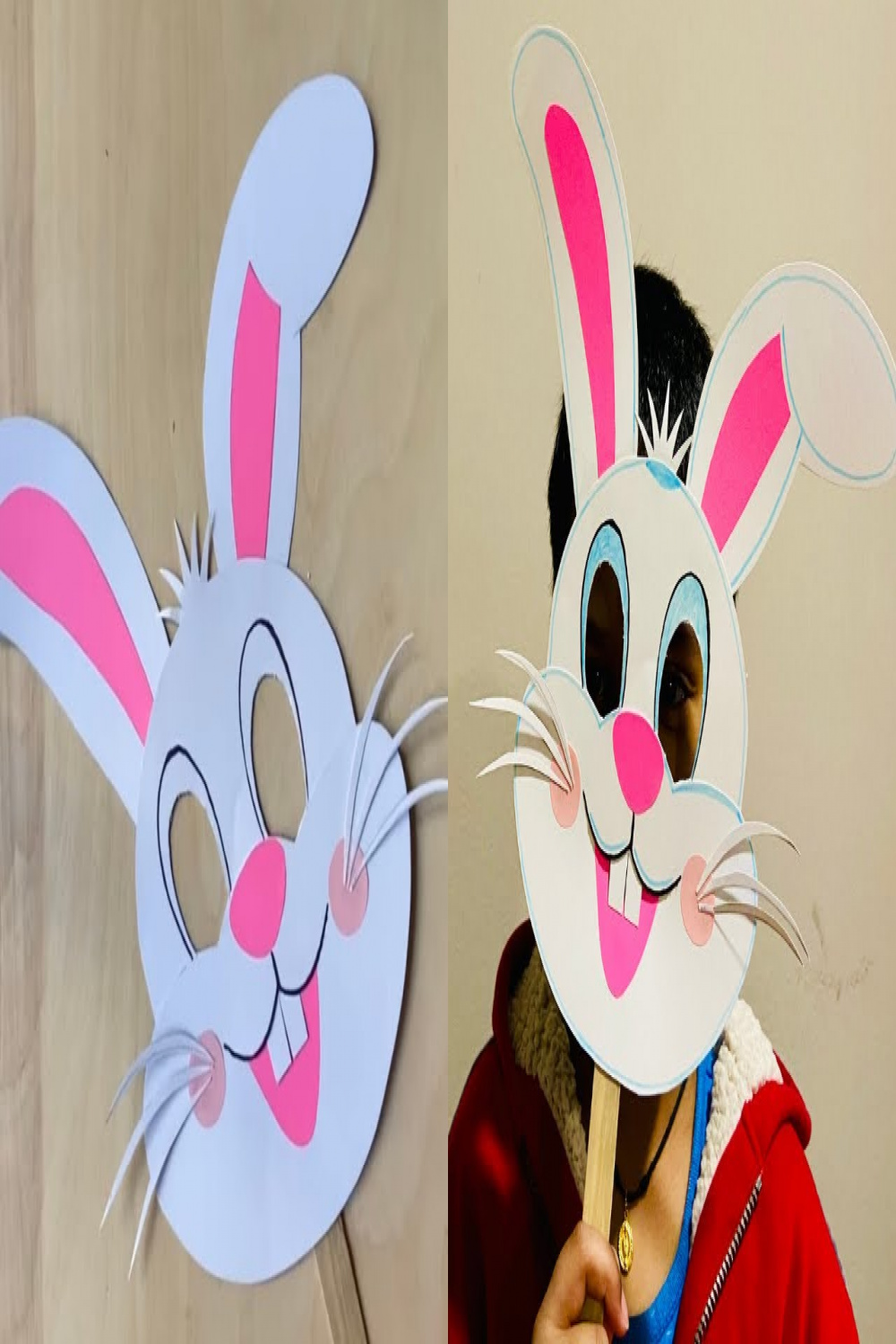 Easter Bunny Paper Mask  Easter Bunny Party Props  Easter Party DIY   Bunny Craft Ideas