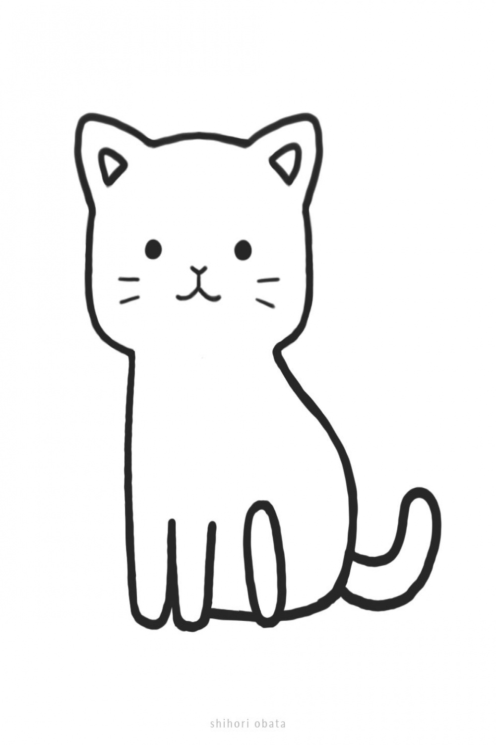 Easy Cat Drawing Ideas  Simple cat drawing, Easy drawings, Cat