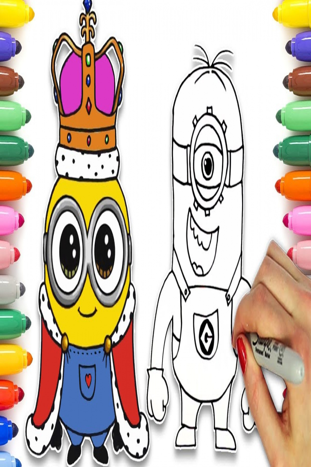 Easy Drawing & Colouring Tutorial of MInions & more famous cartoon  characters  HooplaKidz Doodle