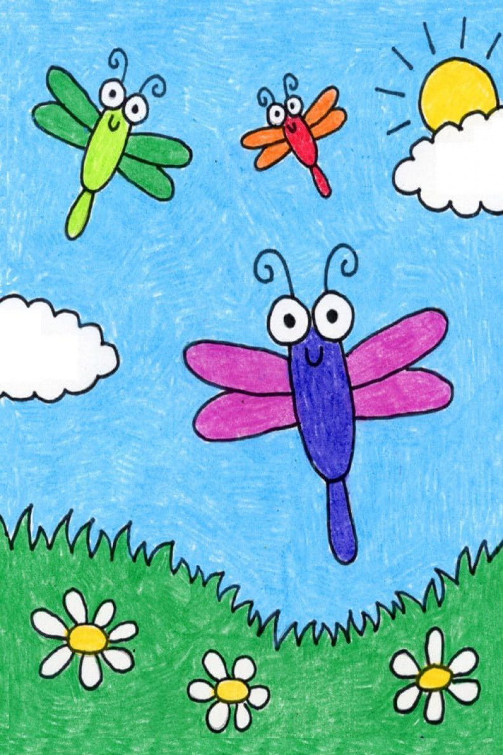 Easy How to Draw Cartoon Bugs Tutorial and Coloring Page  Kids