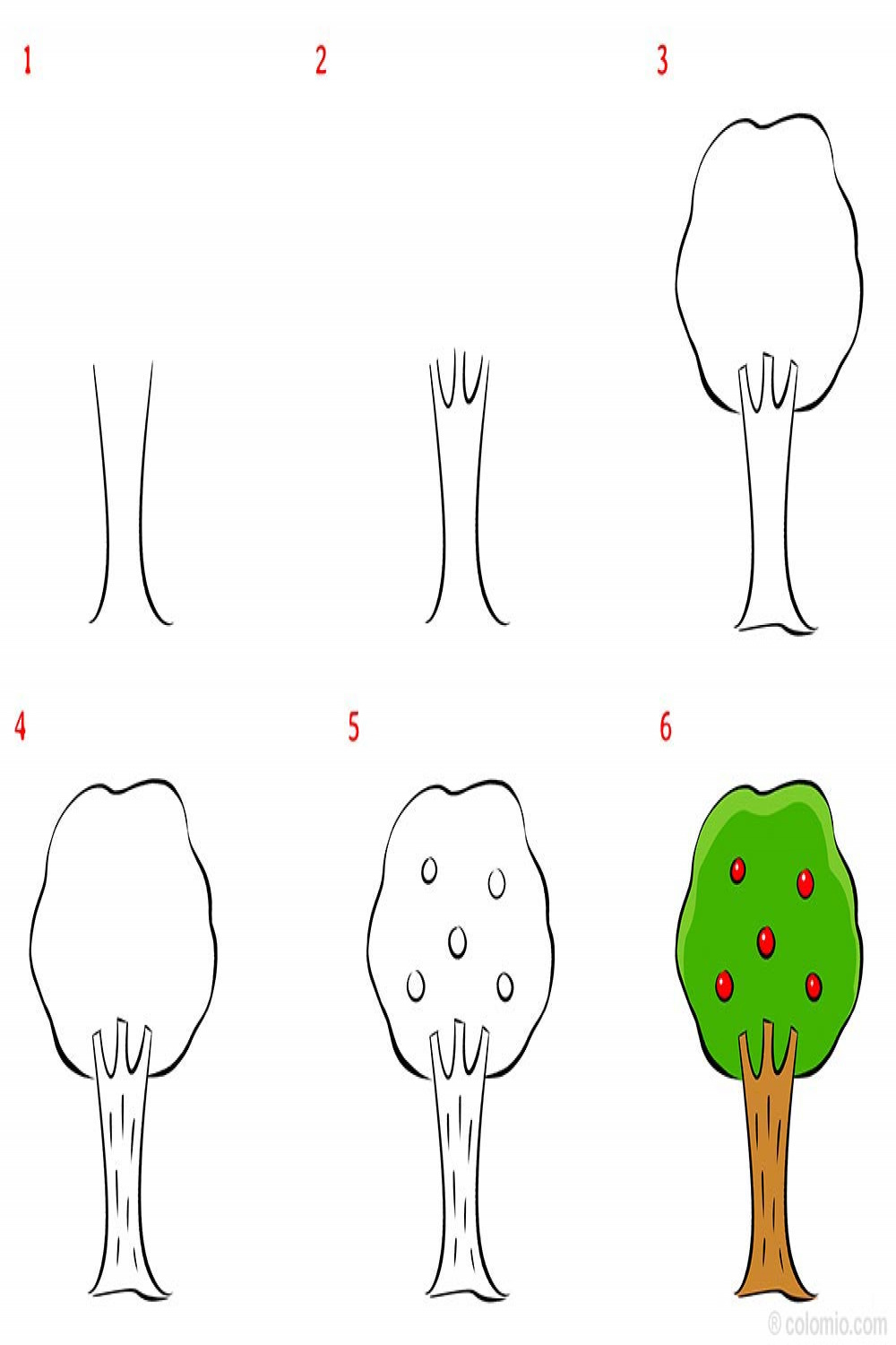 Easy Tree Drawing » How to draw a Tree