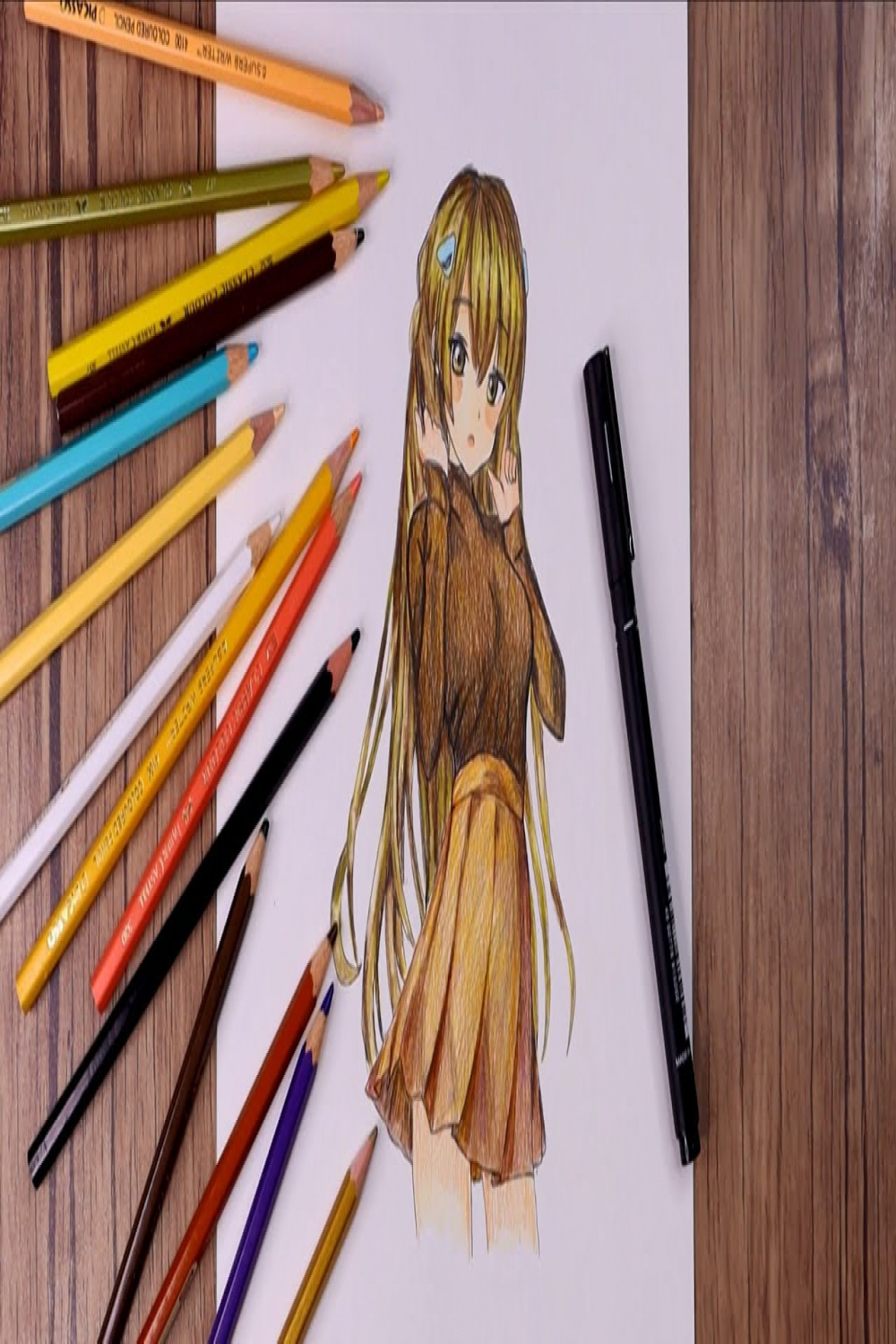 Easy Way to Draw an Anime Girl with Colored Pencils  Artoo Anime