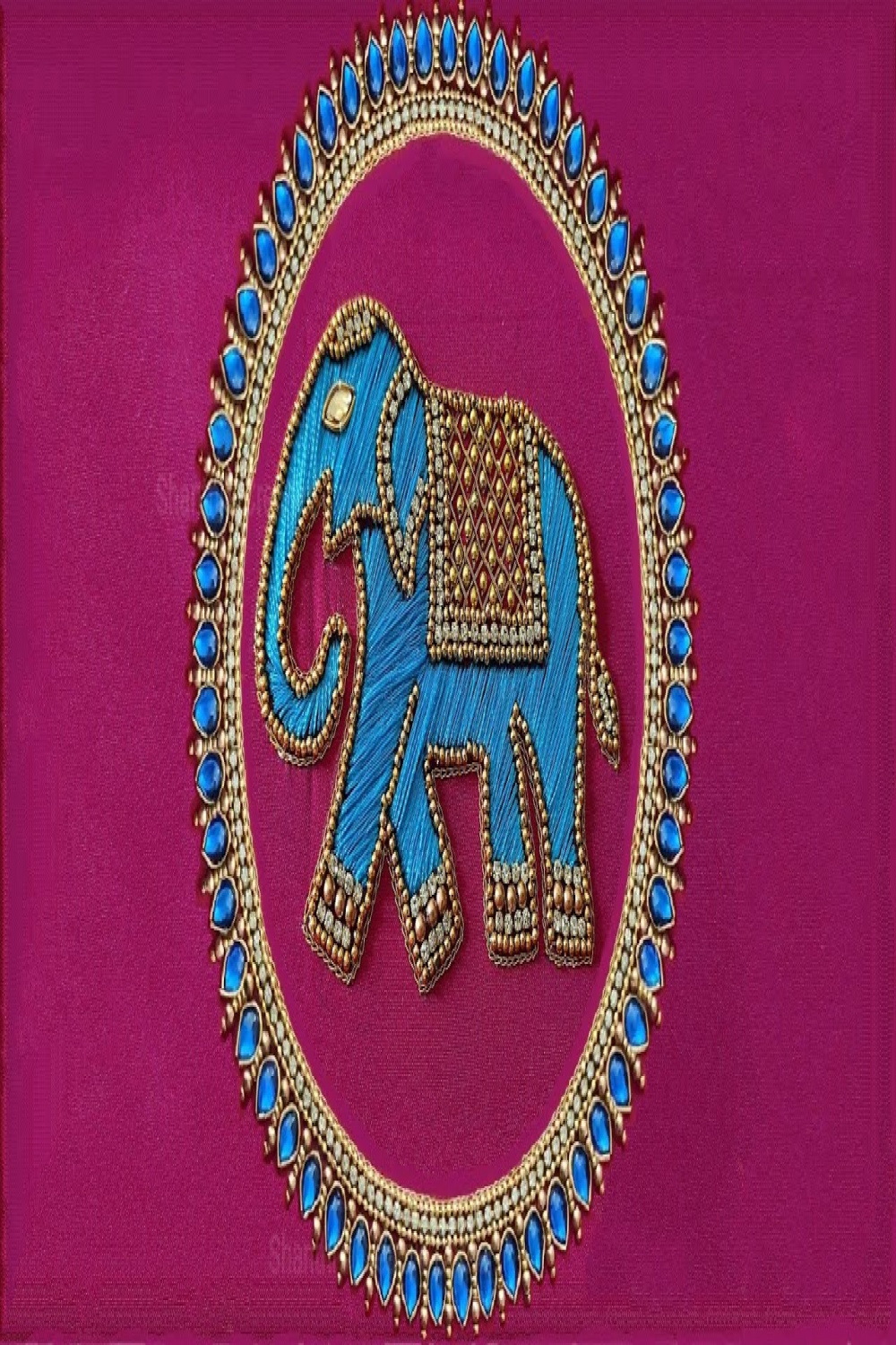 Elephant Aari Work With Normal Needle  Elephant Maggam Work Using Normal  Needle on stitched Blouse