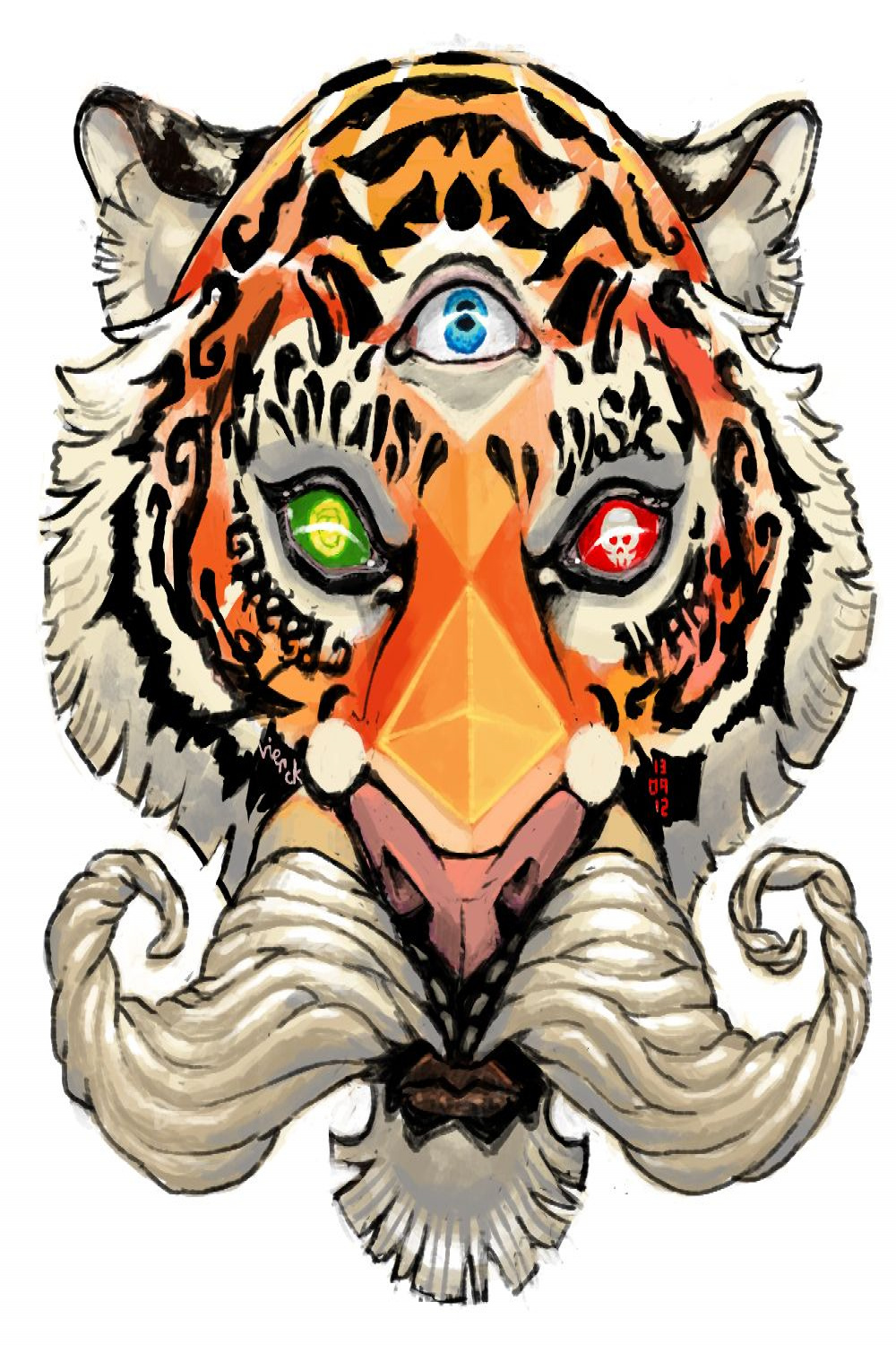 eyed tiger illustration by Benjamin Vierck