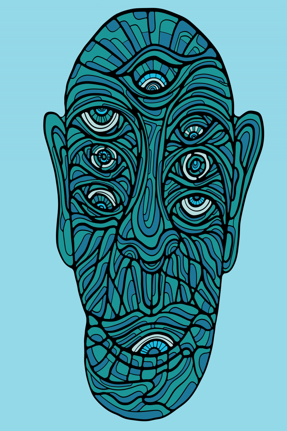 EYES, abstract face, using the GP ink brush : r/ProCreate