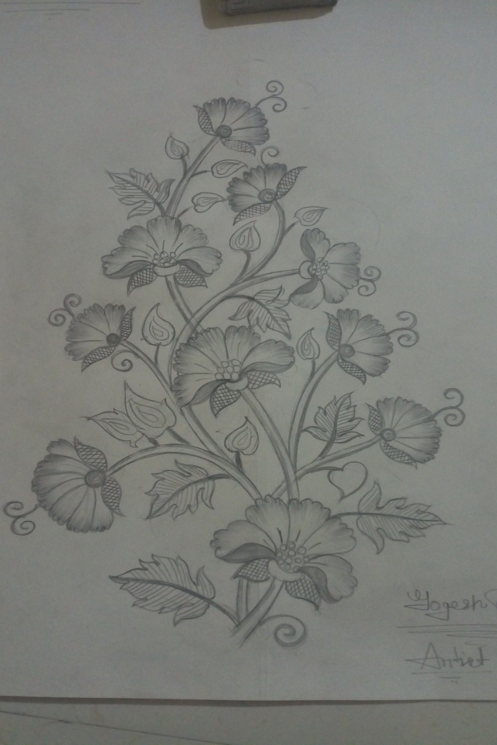 flower in sketch  Hand embroidery design patterns, Hand