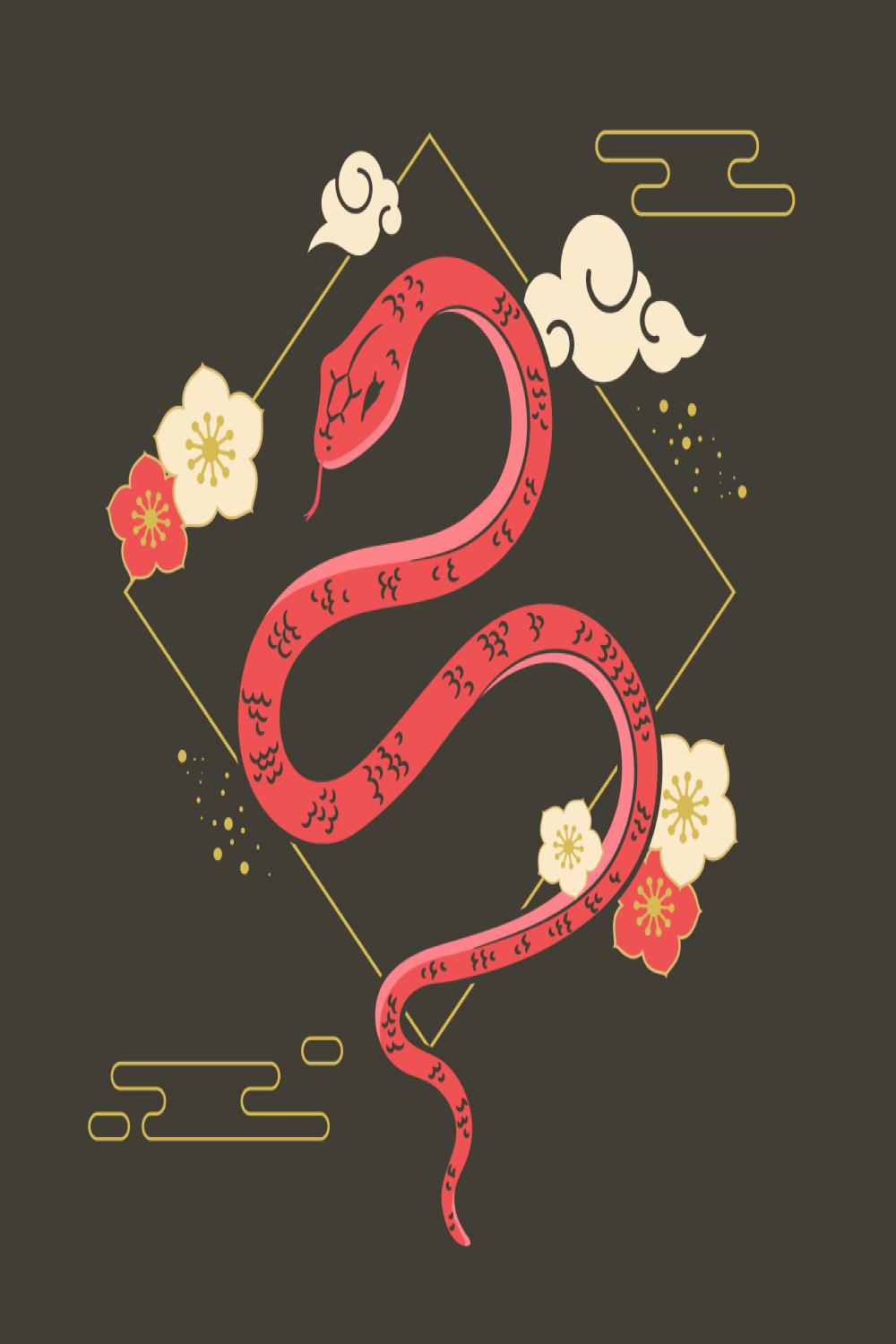 Free Art - Year of the Snake Chinese Zodiac  Mixkit