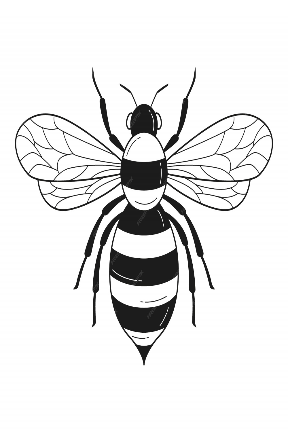 Free Vector  Hand drawn bee outline illustration