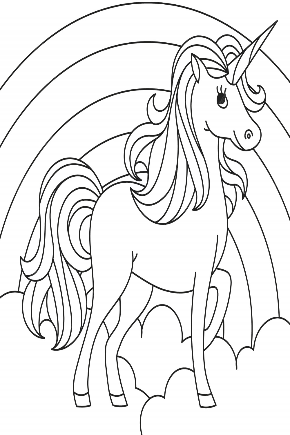 Free Vector  Hand drawn unicorn outline illustration