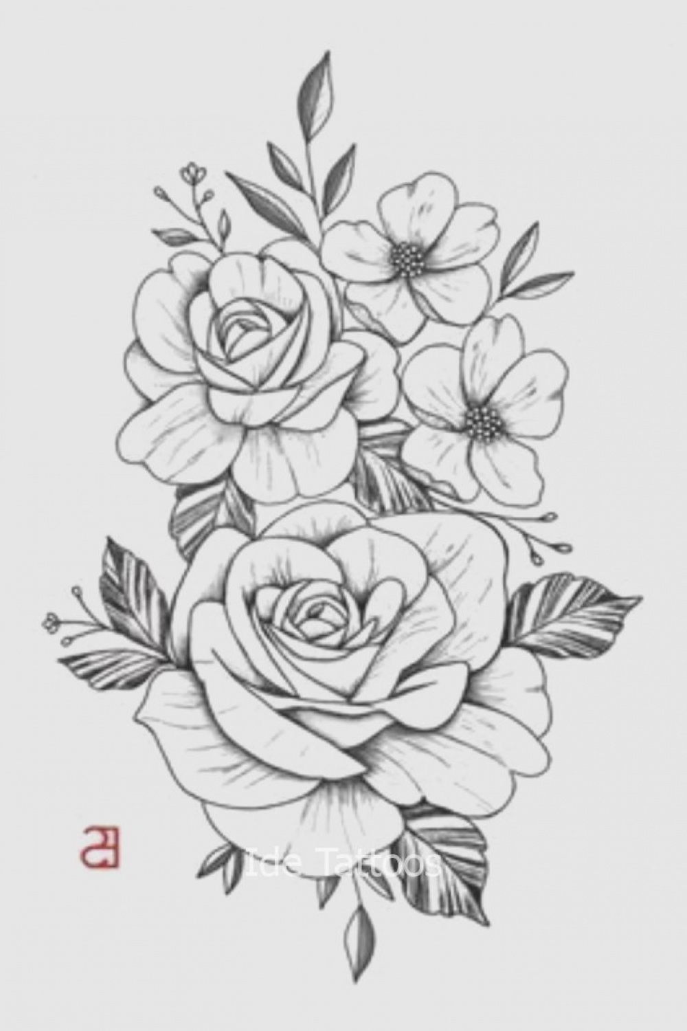 Freehand drawing of rose #tattoos  Rose drawing tattoo, Flower