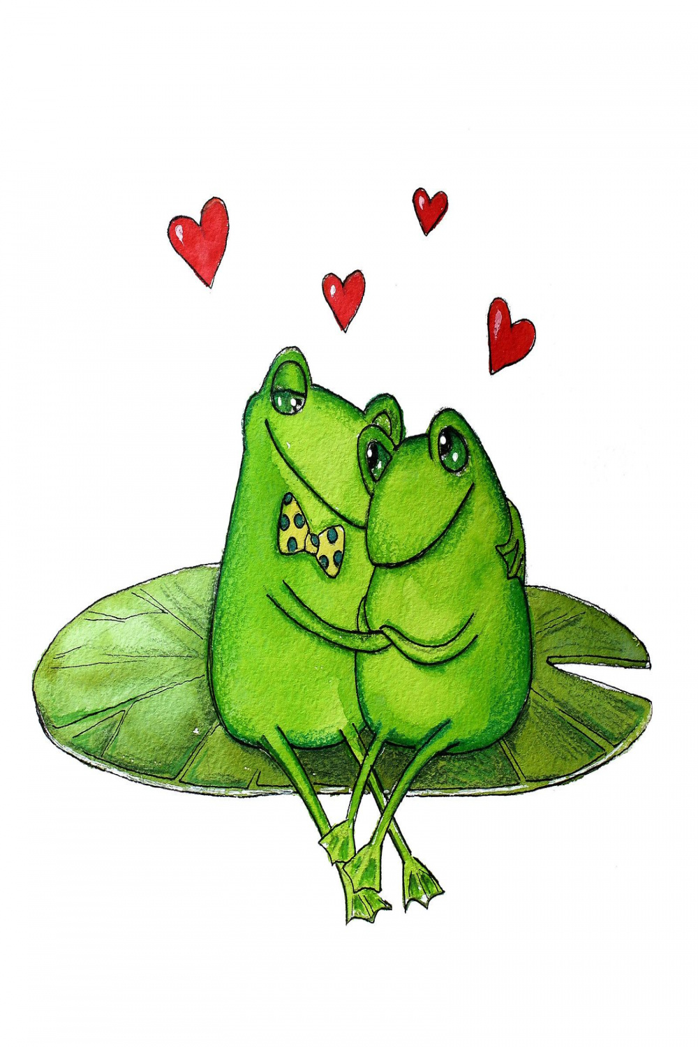 frogs in love  Frog drawing, Frog illustration, Frog art