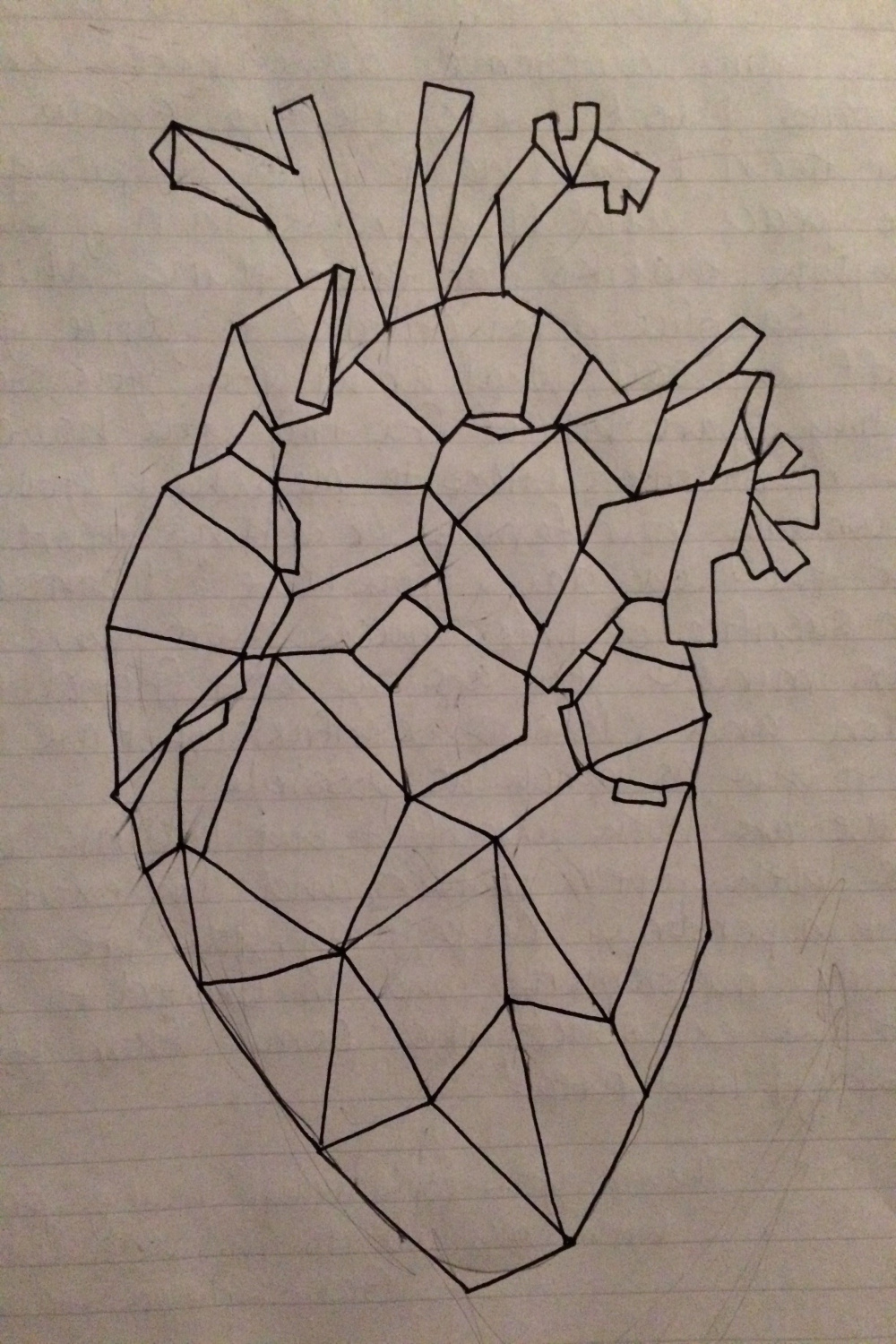 Geometric anatomical heart  Geometric drawing, Book art, Line art