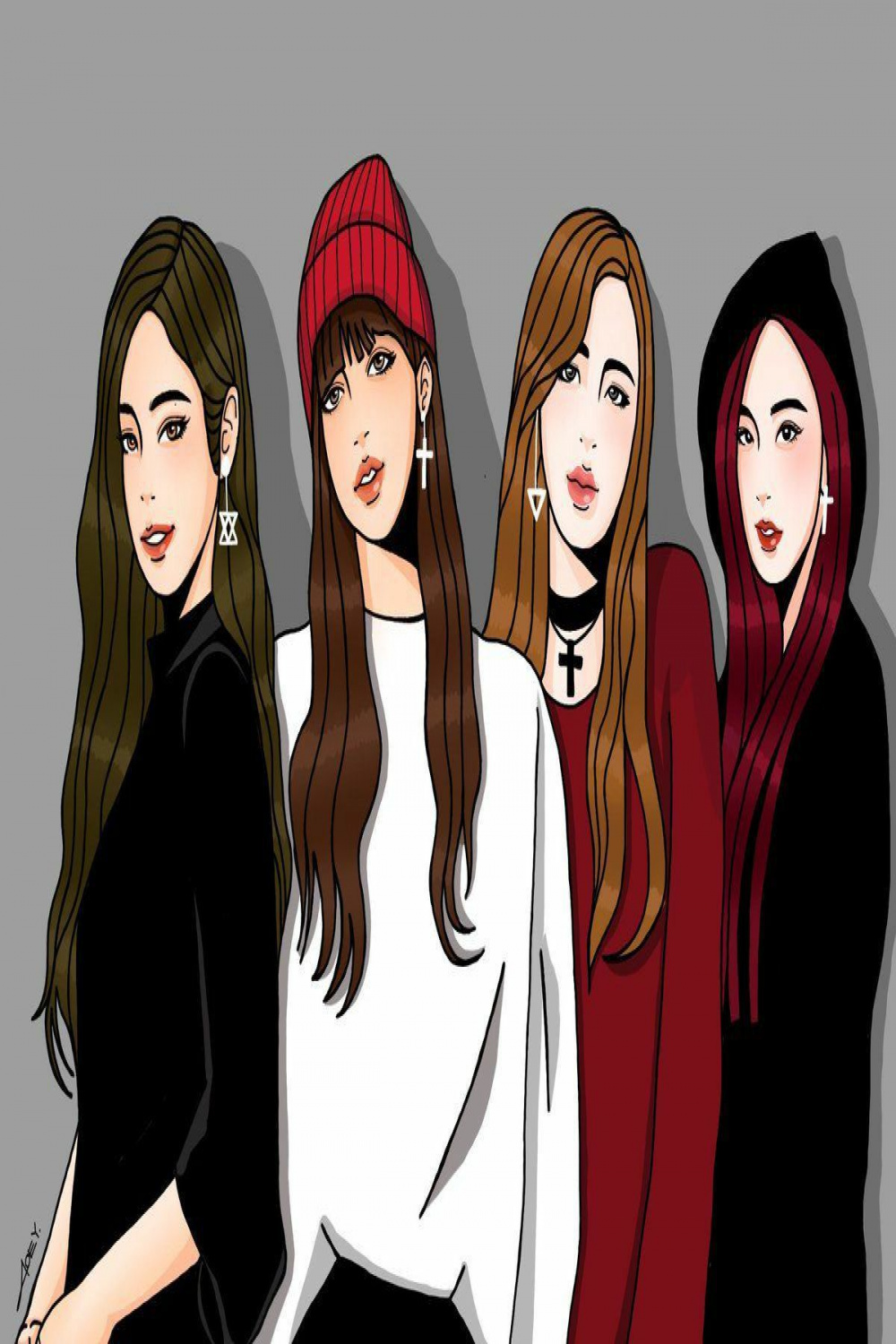 girl group friendship dp😍  Cartoon girl images, Girl cartoon