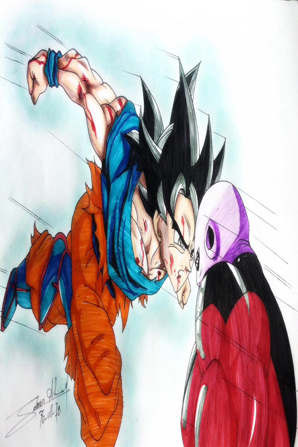 Goku Ultra Instinct vs Jiren Drawing by Salmanahmad on DeviantArt