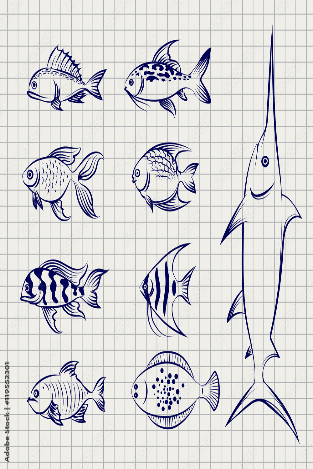 Hand drawn fish