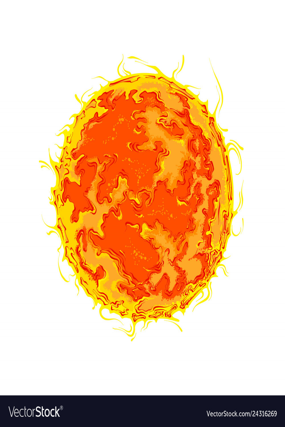 Hand drawn sketch of planet sun in color isolated Vector Image