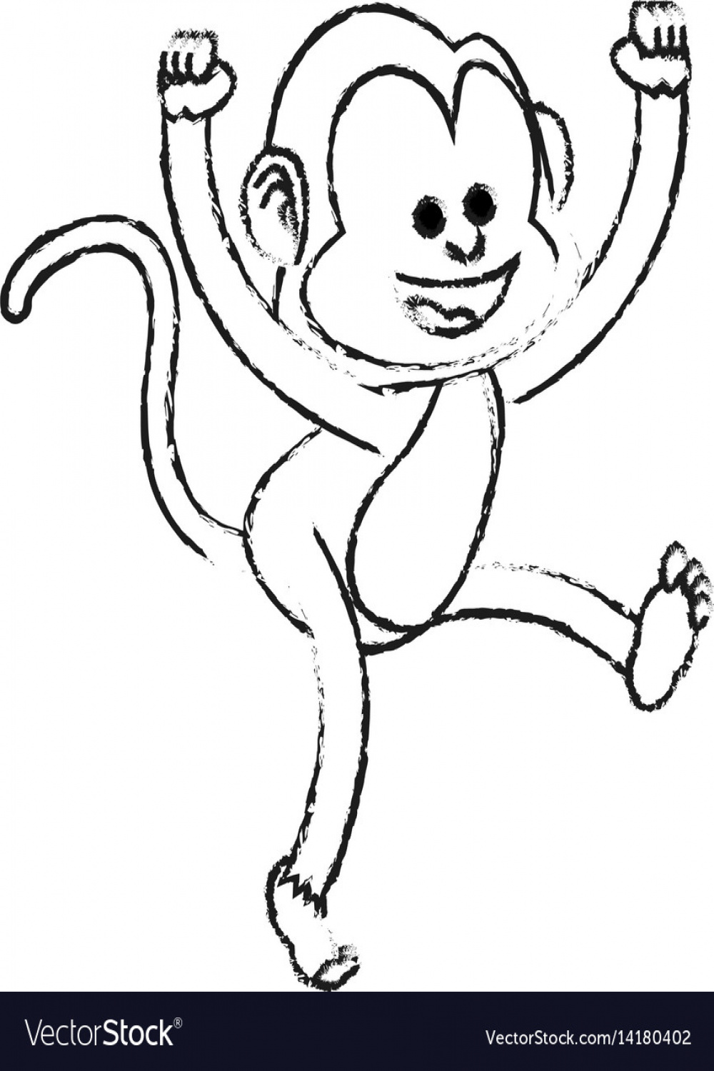 Happy playful monkey cartoon icon image Royalty Free Vector