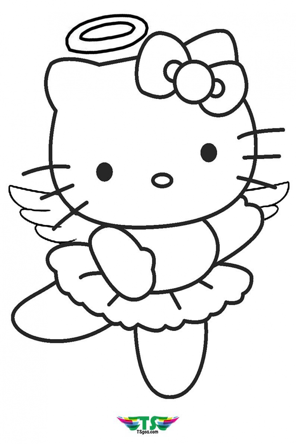 Hello Kitty Angel Coloring Page For Girls  Hello kitty colouring