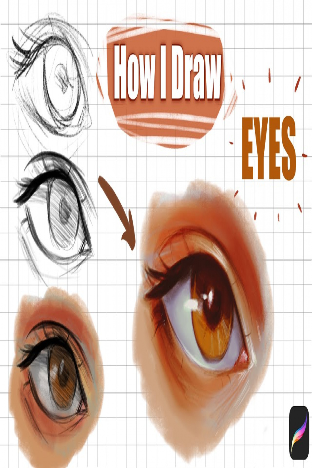 How I Draw Eyes - Tutorial (Procreate)