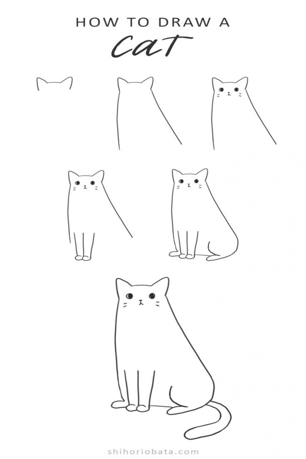 How to Draw a Cat: Easy Step by Step Tutorial  Simple cat drawing